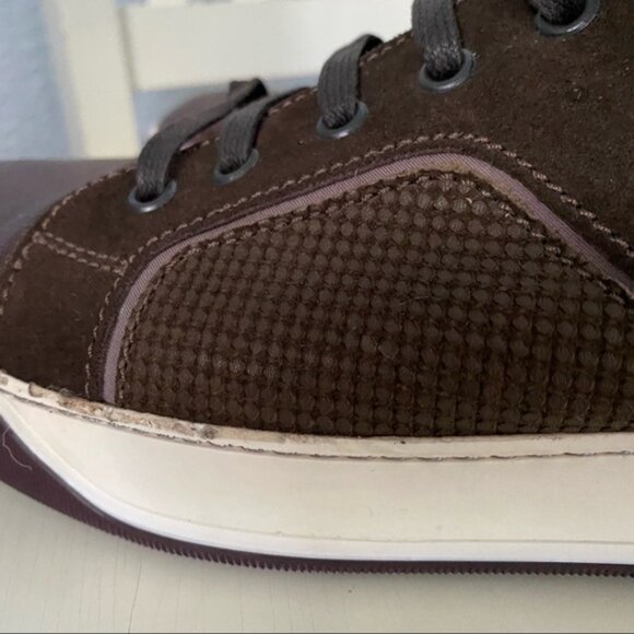 Lanvin High Top Leather Trainers Sneakers Sz 11 - Picture 13 of 13